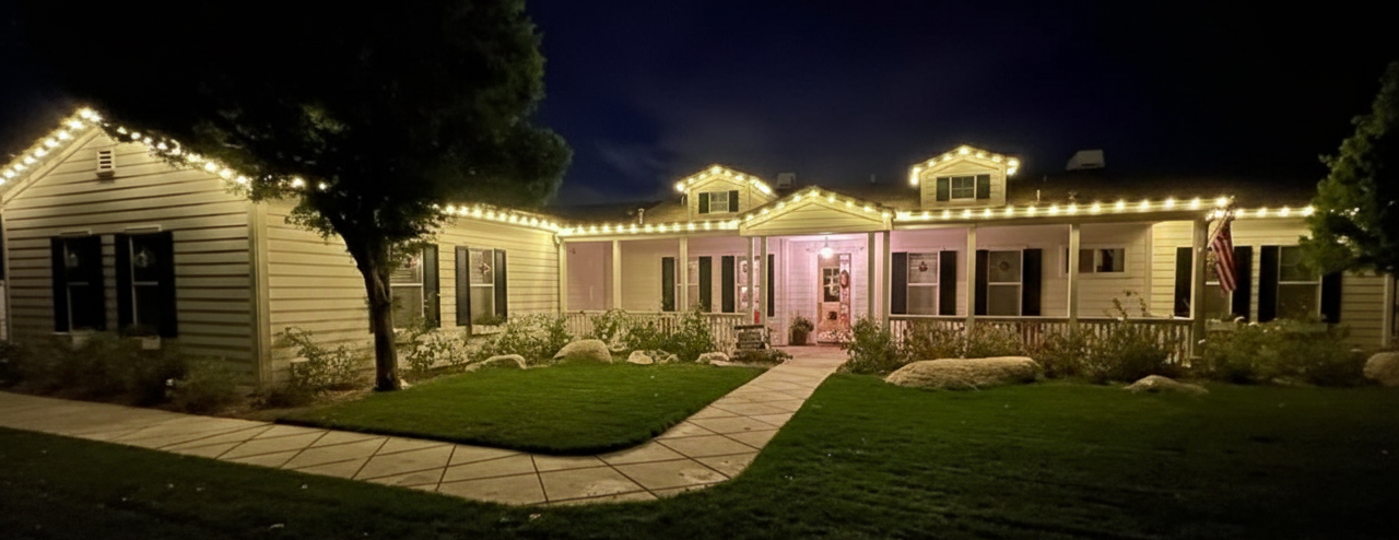 Beautiful Christmas lights on house